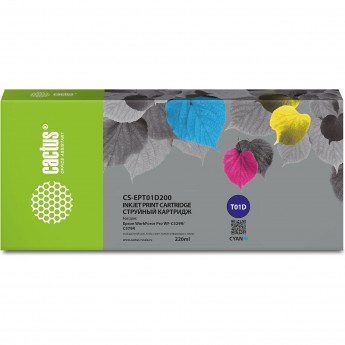 Струйный картридж CACTUS CS-EPT01D200 (T01D2) для Epson WFPro WF-C529R, C529RDTW, C529RDTW EPP, голубой, 220 мл