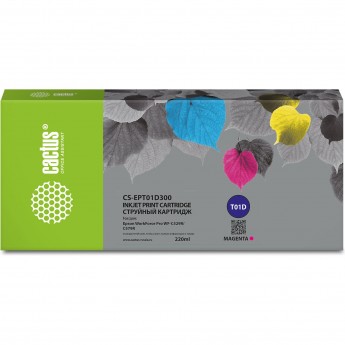 Струйный картридж CACTUS CS-EPT01D300 (T01D3) для Epson WF Pro WF-C529R, C529RDTW, C529RDTW EPP, пурпурный, 220 мл
