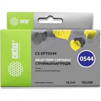 Струйный картридж CACTUS CS-EPT0544 (T0544) для принтеров Epson Stylus Photo R800, R1800, желтый, 16,2 мл