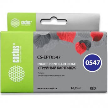 Струйный картридж CACTUS CS-EPT0547 (T0547) для принтеров Epson Stylus Photo R800, R1800, красный, 16,2 мл