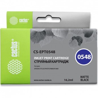 Струйный картридж CACTUS CS-EPT0548 (T0548) для принтеров Epson Stylus Photo R800, R1800, черный матовый, 16,2 мл