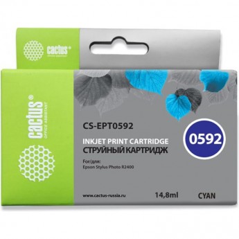 Струйный картридж CACTUS CS-EPT0592 (T0592) для принтеров Epson Stylus Photo R2400, голубой, 14,8 мл