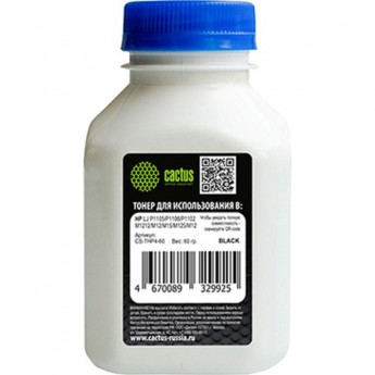 Тонер CACTUS CS-THP4-60 черный флакон для принтера HP LJ P1005,P1006,P1100,P1102 60 гр