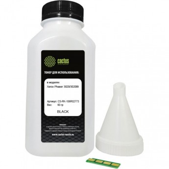 Тонер CACTUS CS-RK-106R02773 для принтера Xerox Phaser 3020, 3020BI, черный, флакон 60 гр.