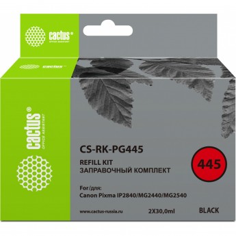 Заправочный набор CACTUS CS-RK-PG445 для Canon Pixma MG2440, MG2540, черный, 2*30ml